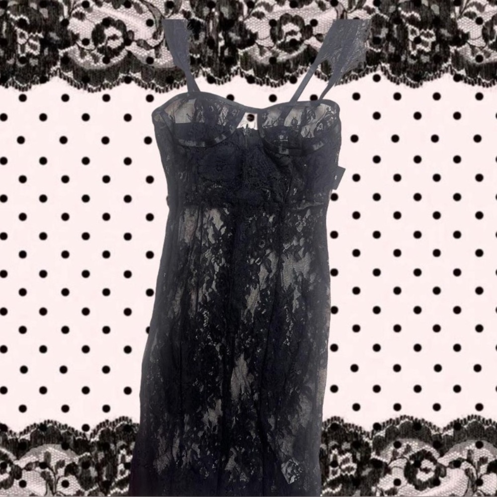 Black Lace Slip Dress